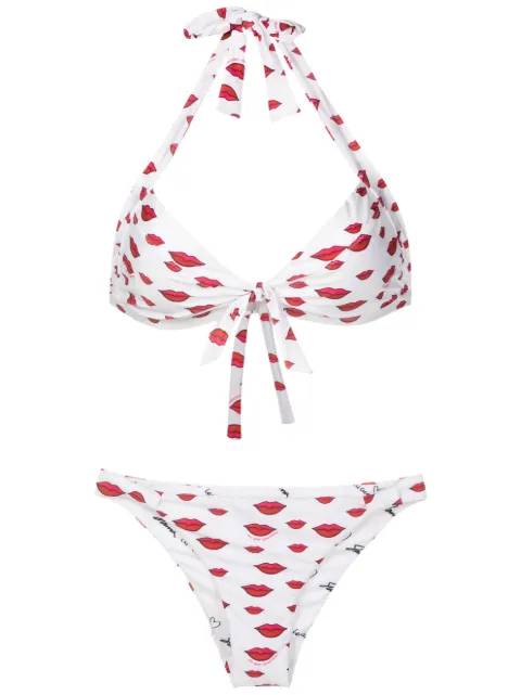 Amir Slama set de bikini con labios estampados