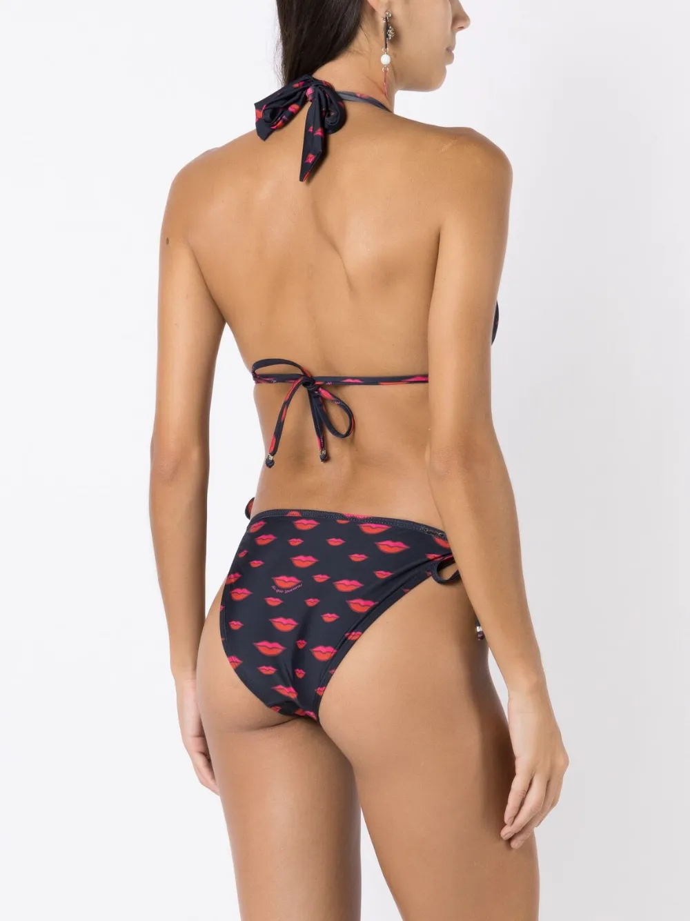 Amir Slama Bikini Mit Lippen-print In Black