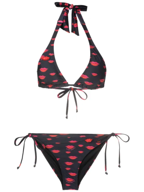 Amir Slama set de bikini con labios estampados