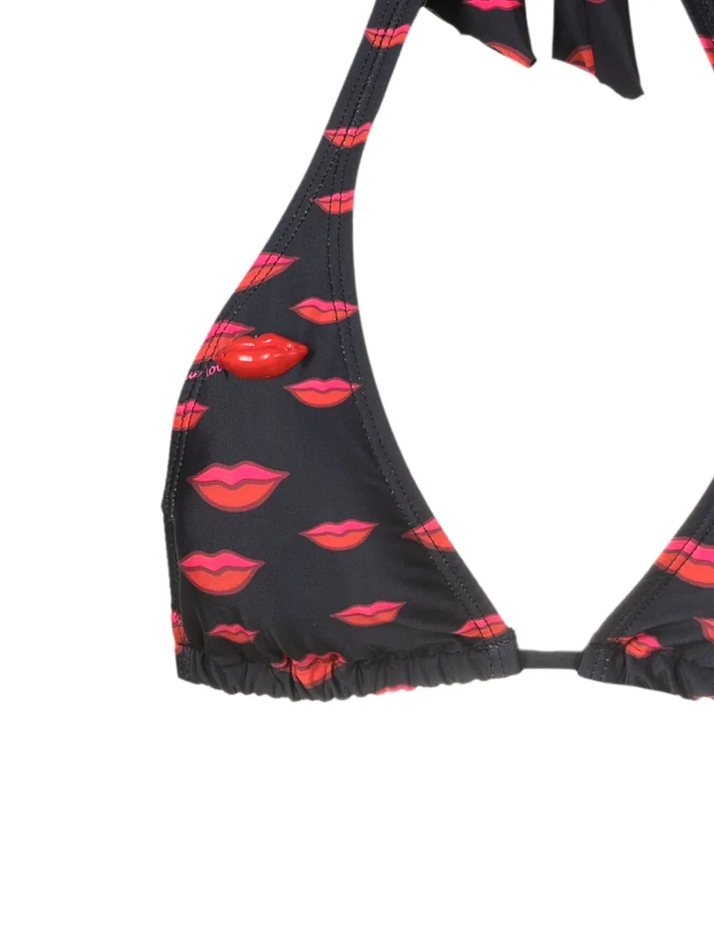 Amir Slama Bikini Mit Lippen-print In Black