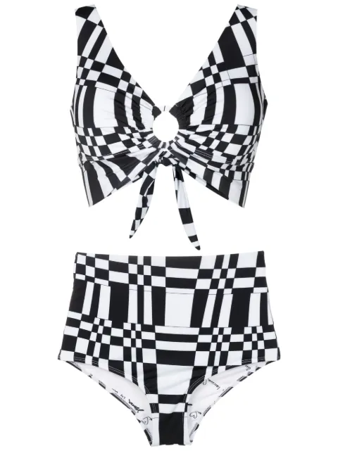 Amir Slama set de shorts de playa y top de bikini con estampado gráfico