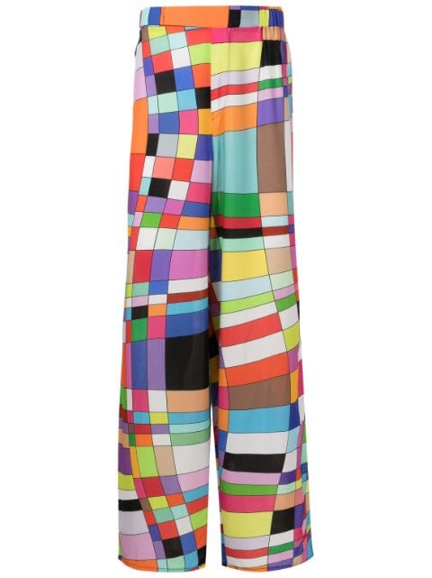 Amir Slama bukser med geometrisk tryk og lige ben
