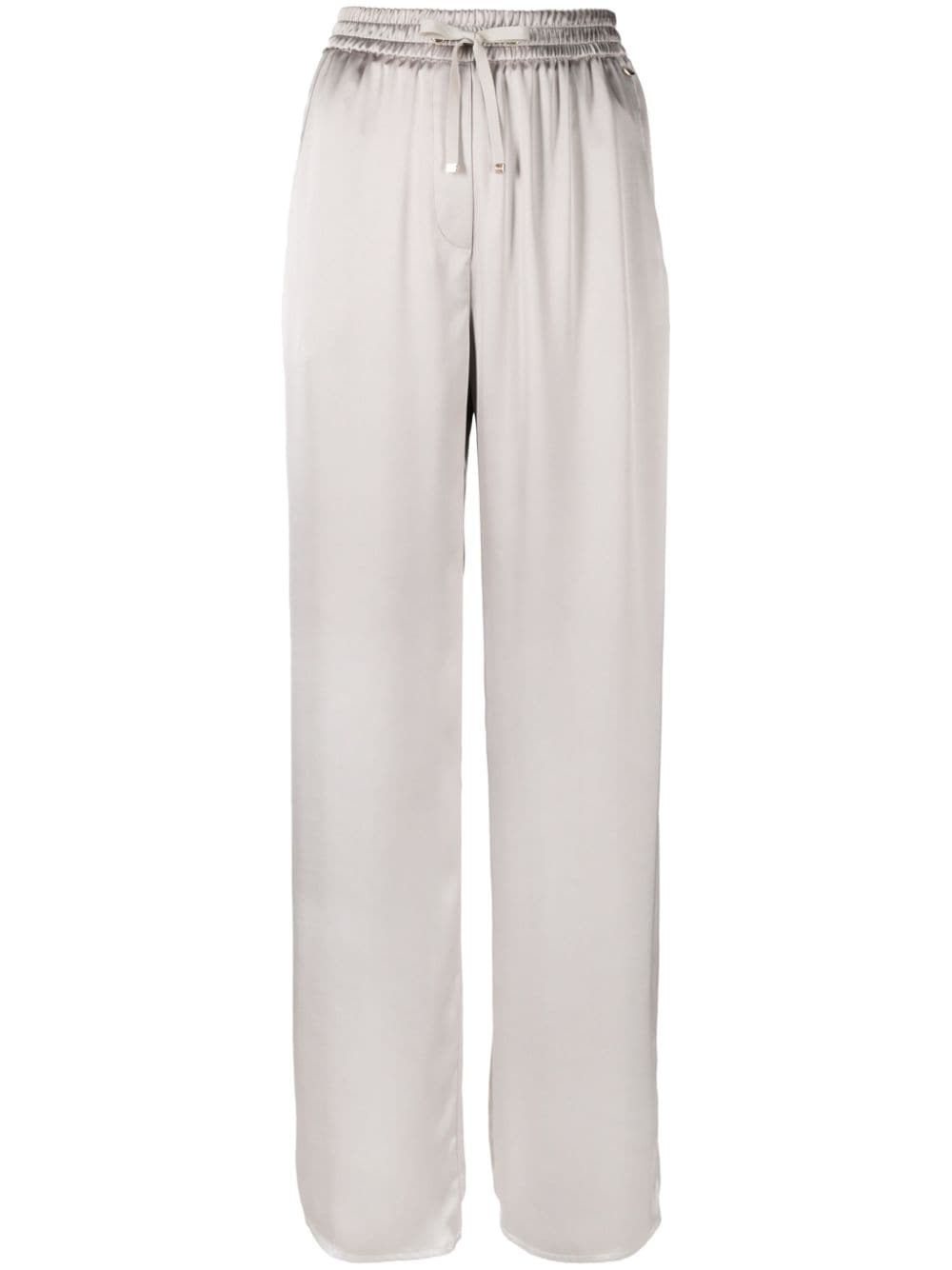 Herno Shiny High-waist Palazzo Trousers In 中性色