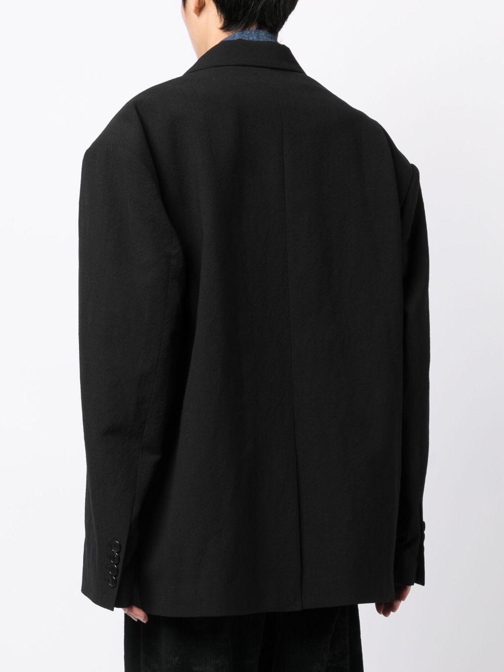 Shop Juunj Peak-lapels Oversized Blazer In Black