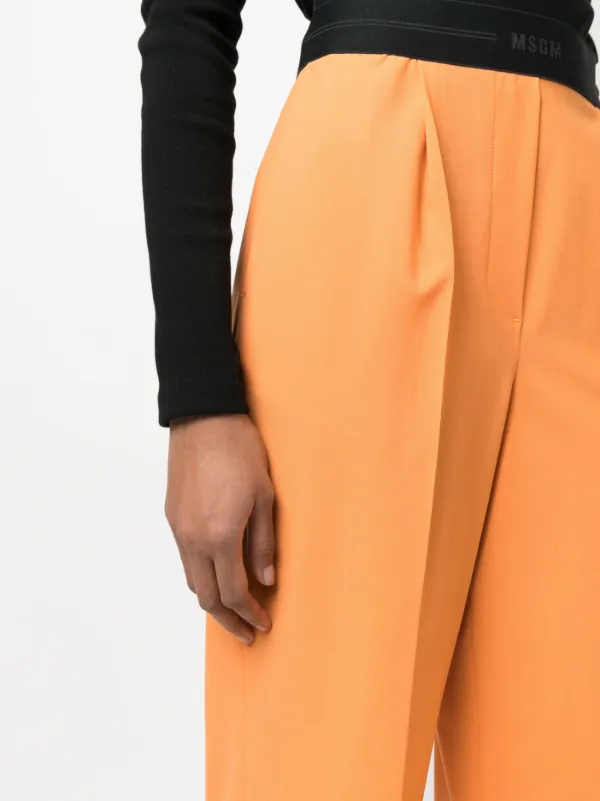msgm 止まれ チェックワイドレッグスラックス