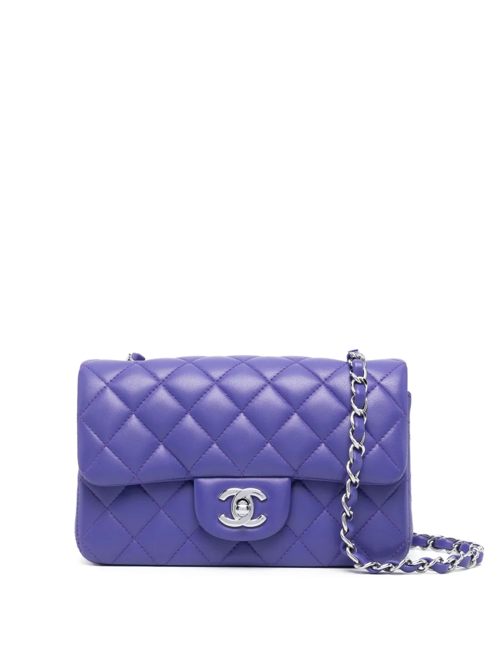 Pre-owned Chanel 2016 Mini Timeless Shoulder Bag In Purple