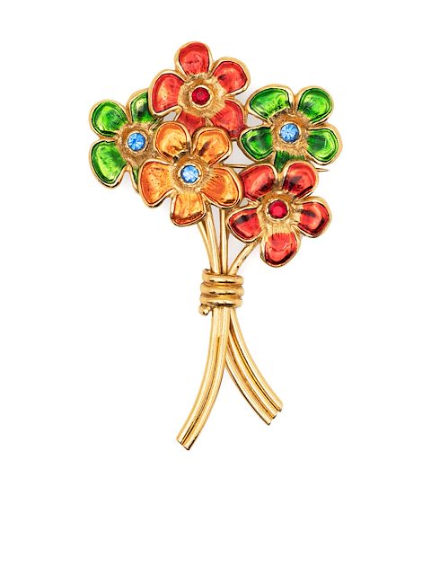 Yves Saint Laurent Pre-Owned 1980s Goossens bouquet brooch