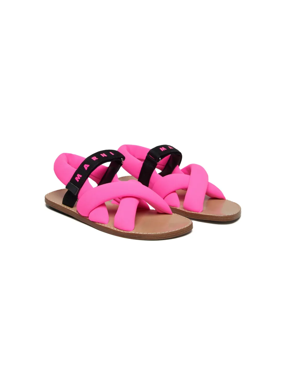 Marni Logo-print Strappy Sandals In Mr485