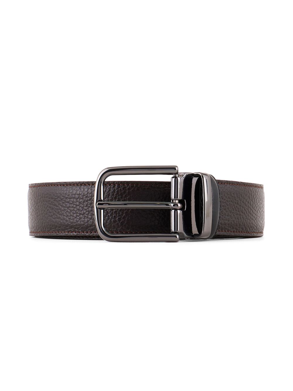 Emporio Armani pebbled-texture reversible belt - Black