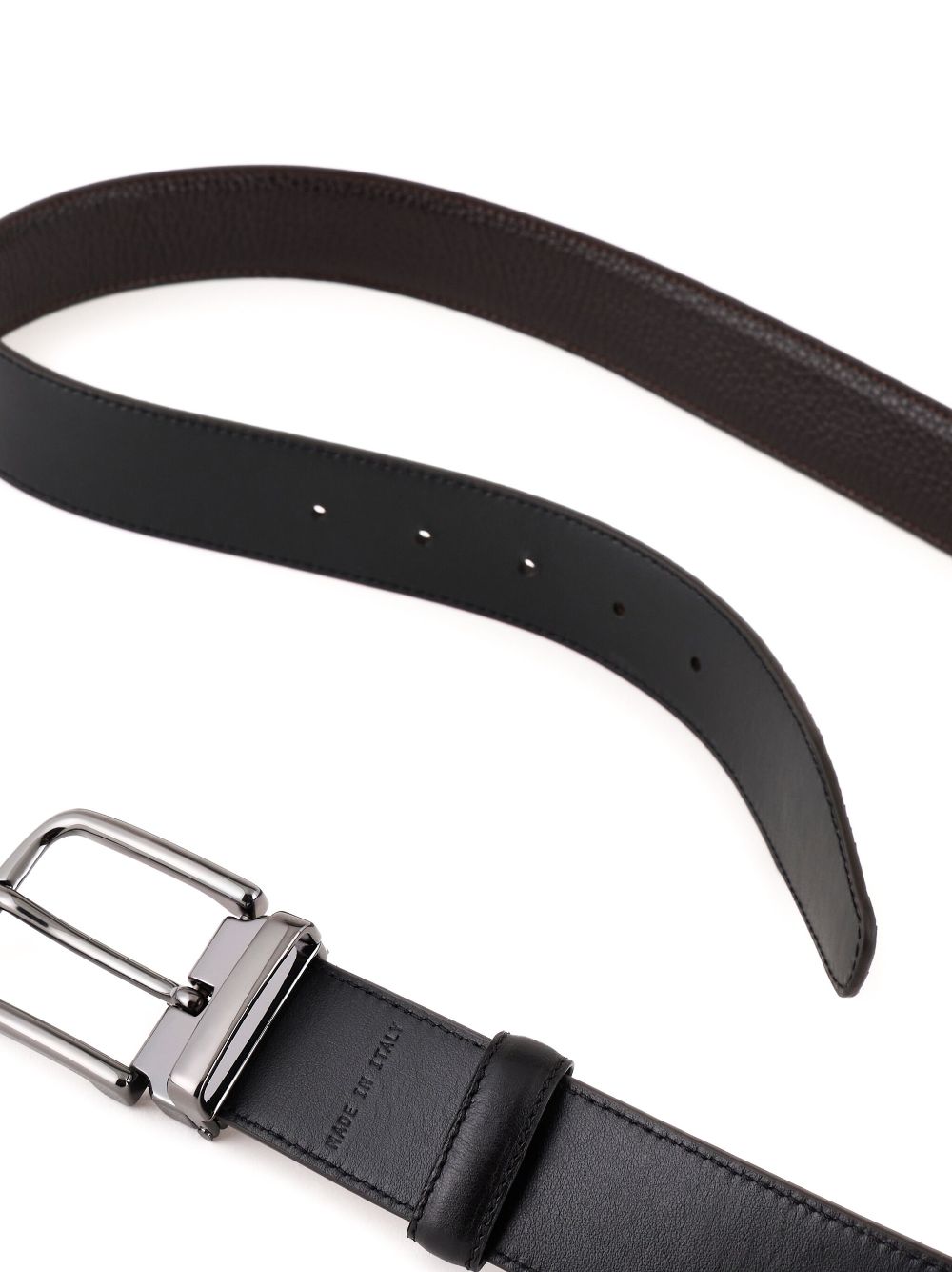 Emporio Armani pebbled-texture reversible belt - Black