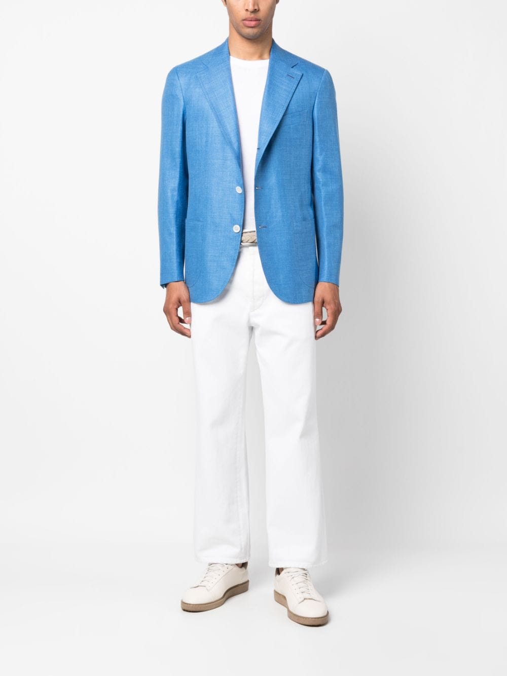 Brioni Blazer met enkele rij knopen - Blauw