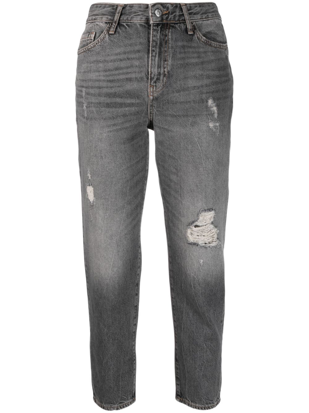 Armani Exchange Distresses cropped-leg Jeans - Farfetch