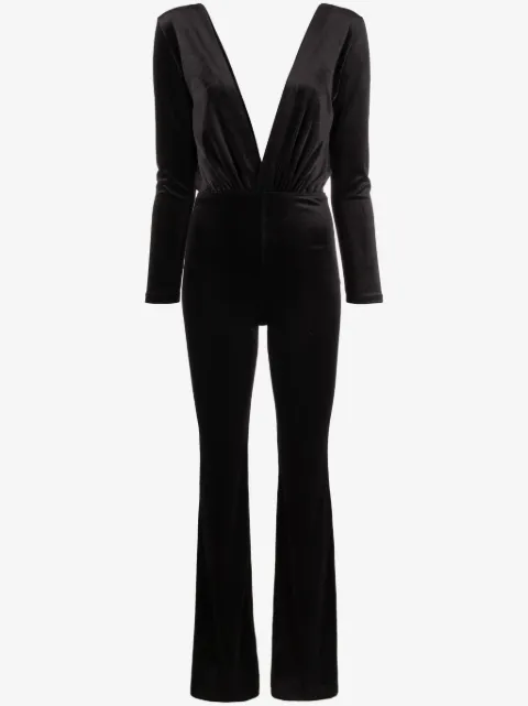 Alchemy x Lia Aram V-neck velvet jumpsuit