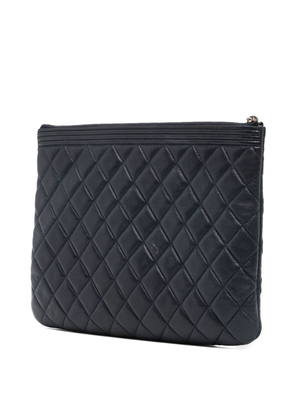 Chanel Black Caviar Leather O Case Clutch Bag Chanel