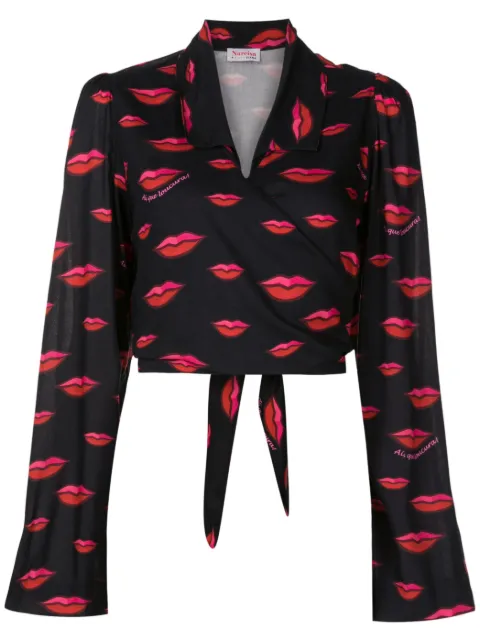 Amir Slama camisa con labios estampados