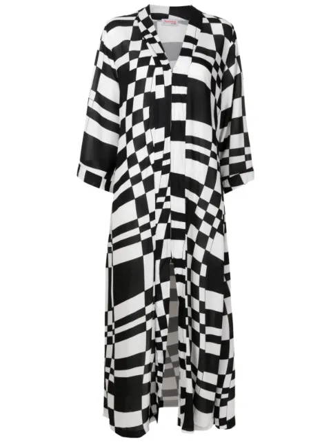 Amir Slama checked zip-up maxi dress
