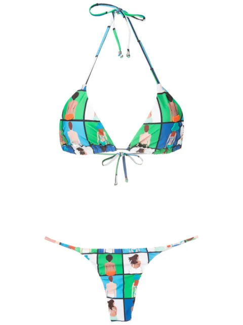 Amir Slama graphic-print two-piece bikini set