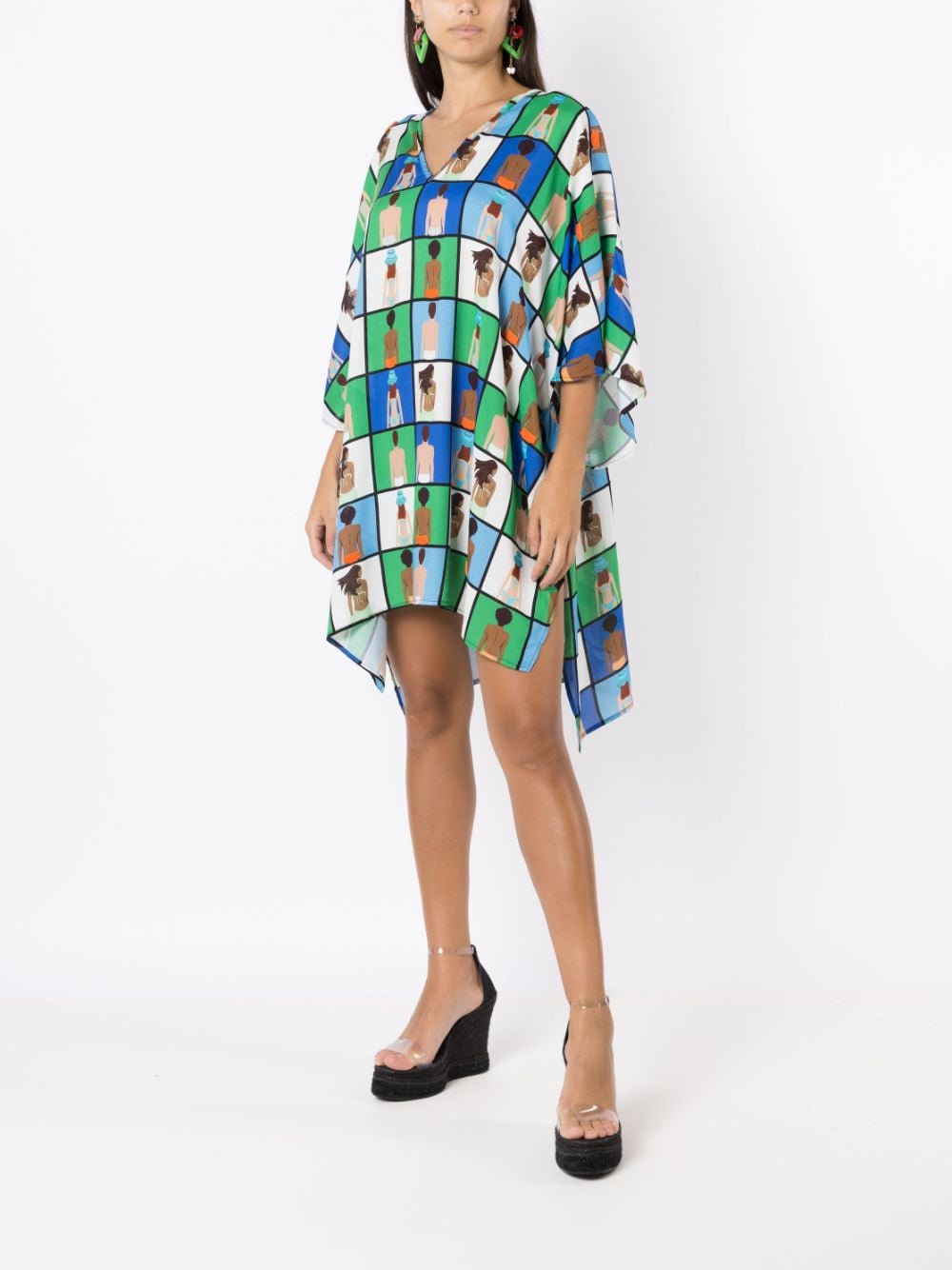 Shop Amir Slama All-over Graphic-print Dress In Multicolour