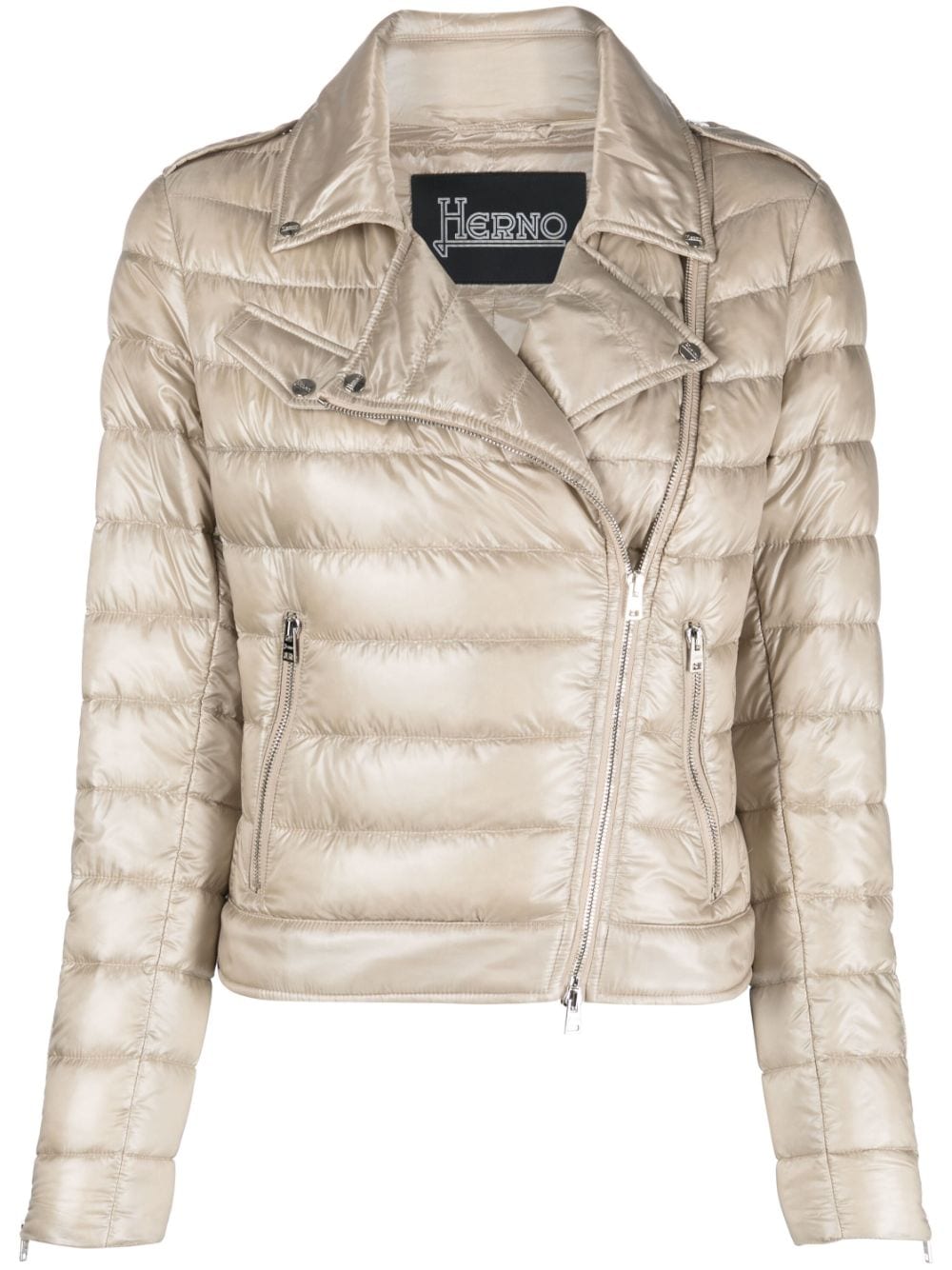 Herno Zip-up Padded Jacket In Neutrals