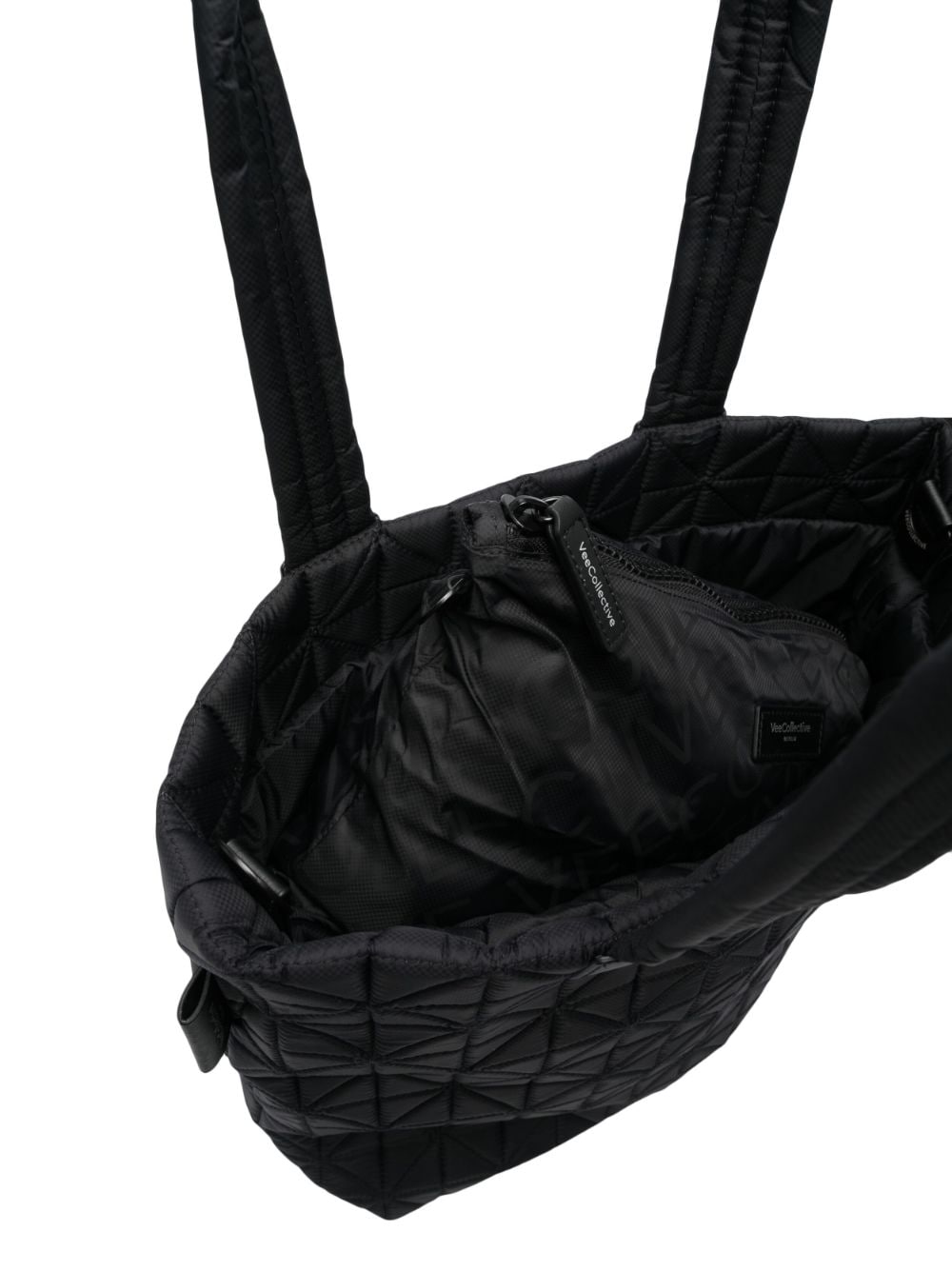 Shop Veecollective Vee Shopper Quilted Tote Bag In Schwarz