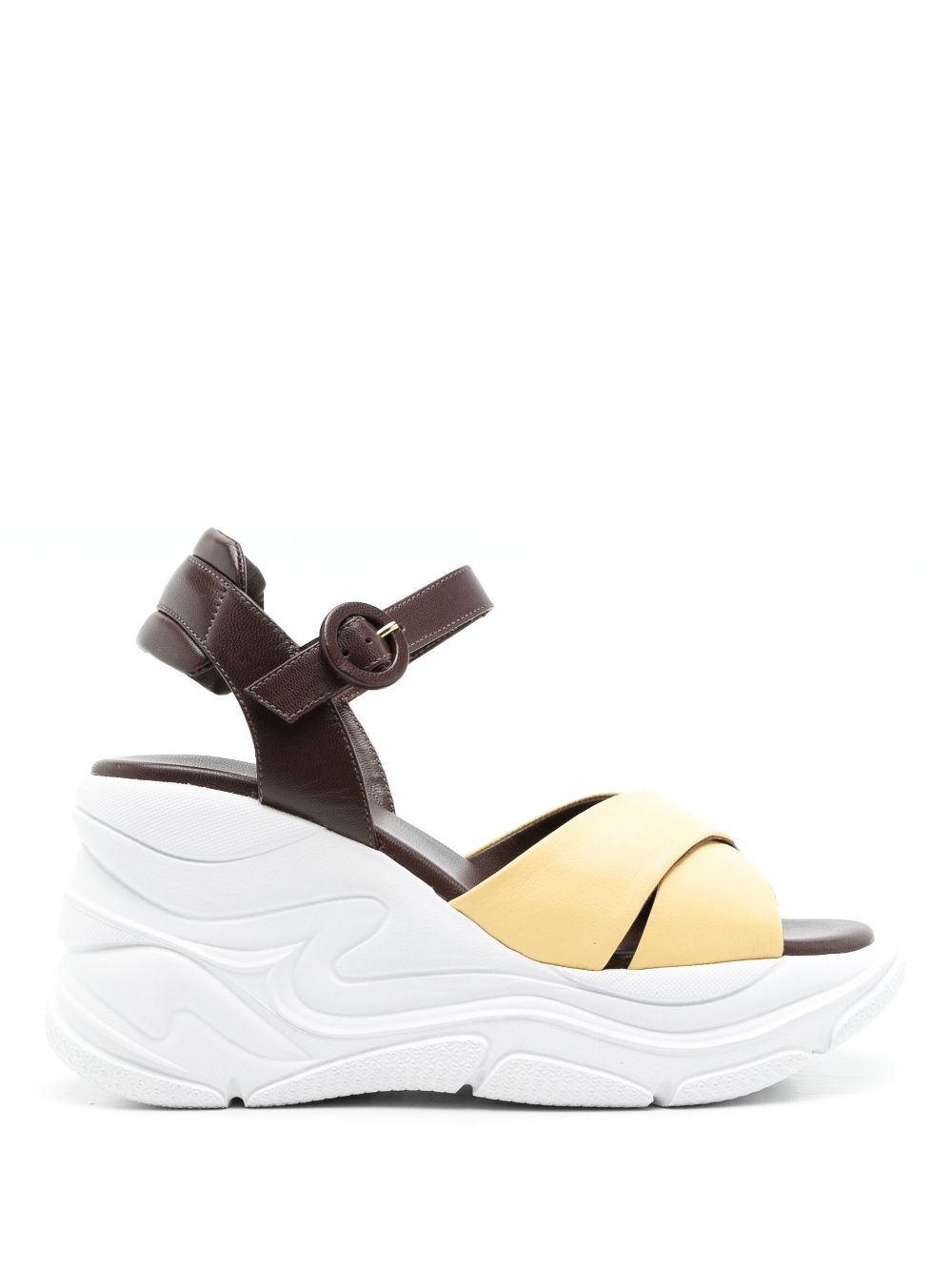 Comfort platform leather sandals