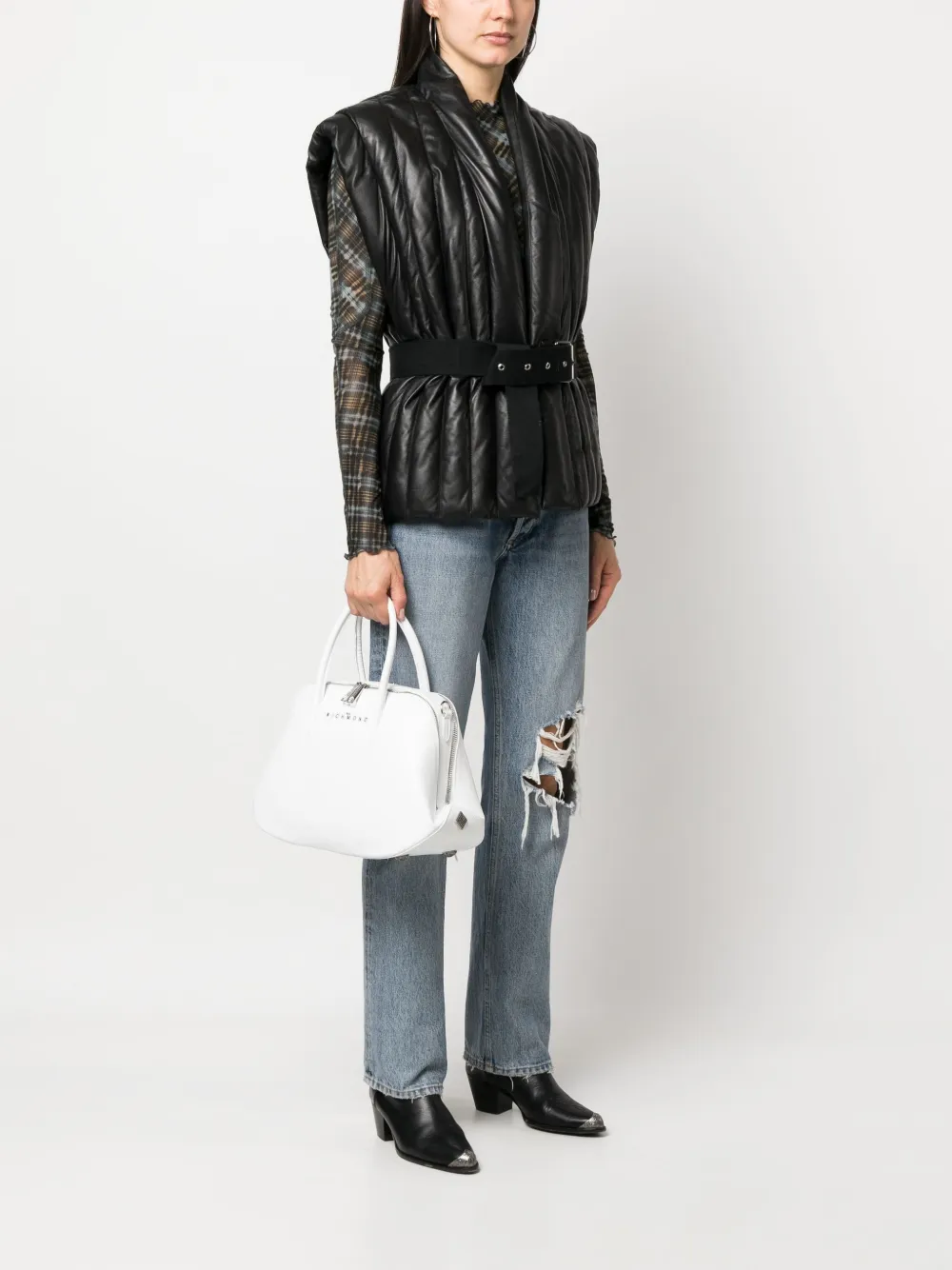 John Richmond Shopper met logo - Wit