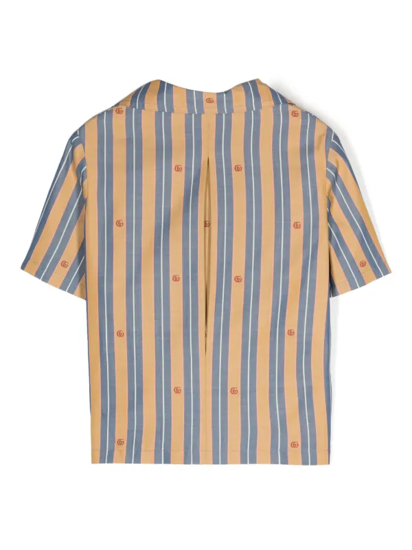 Gucci Kids logo jacquard Striped Shirt Orange FARFETCH CA