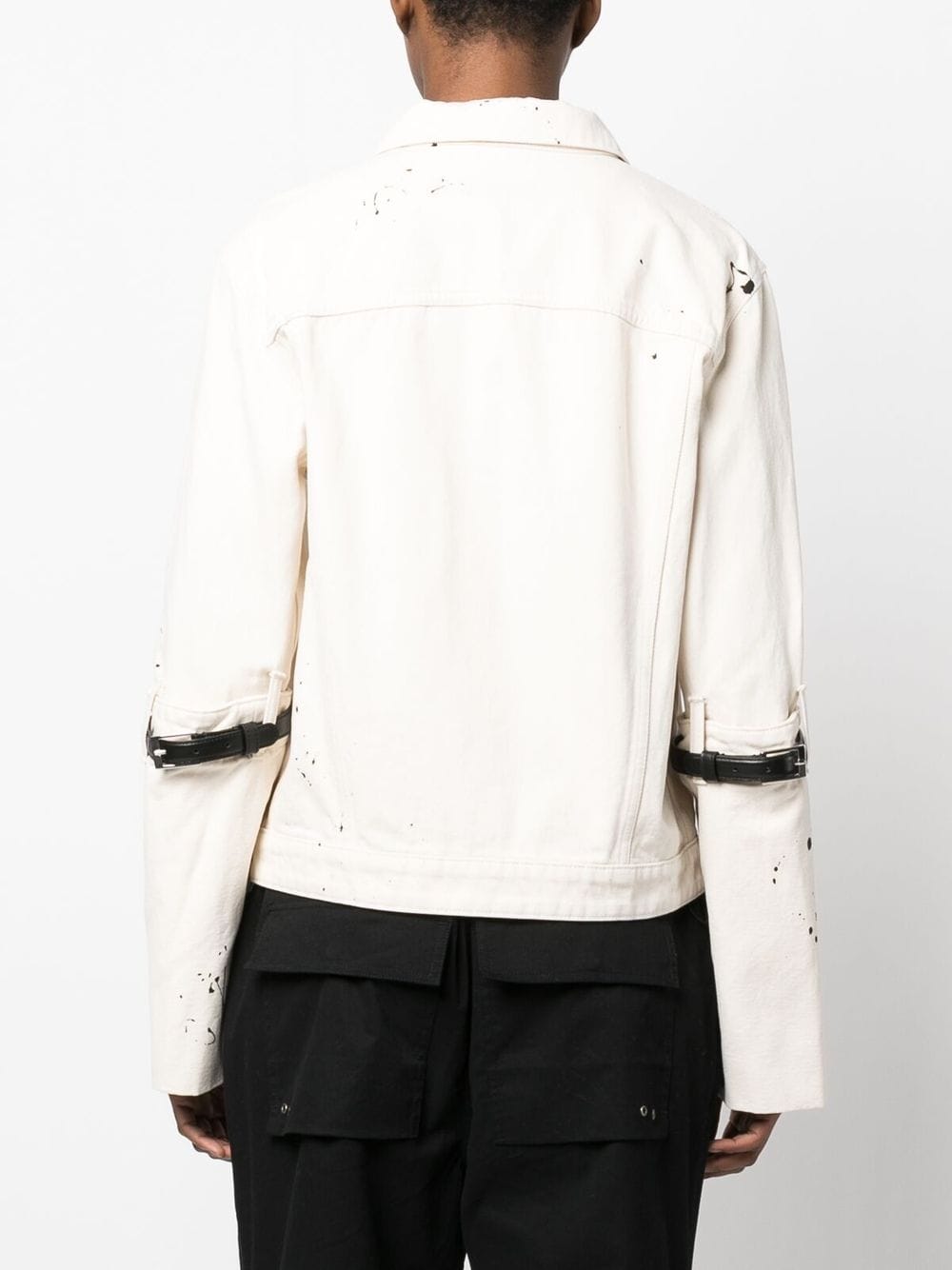 Shop Coperni Buckle Strap-embellished Denim Jacket In White