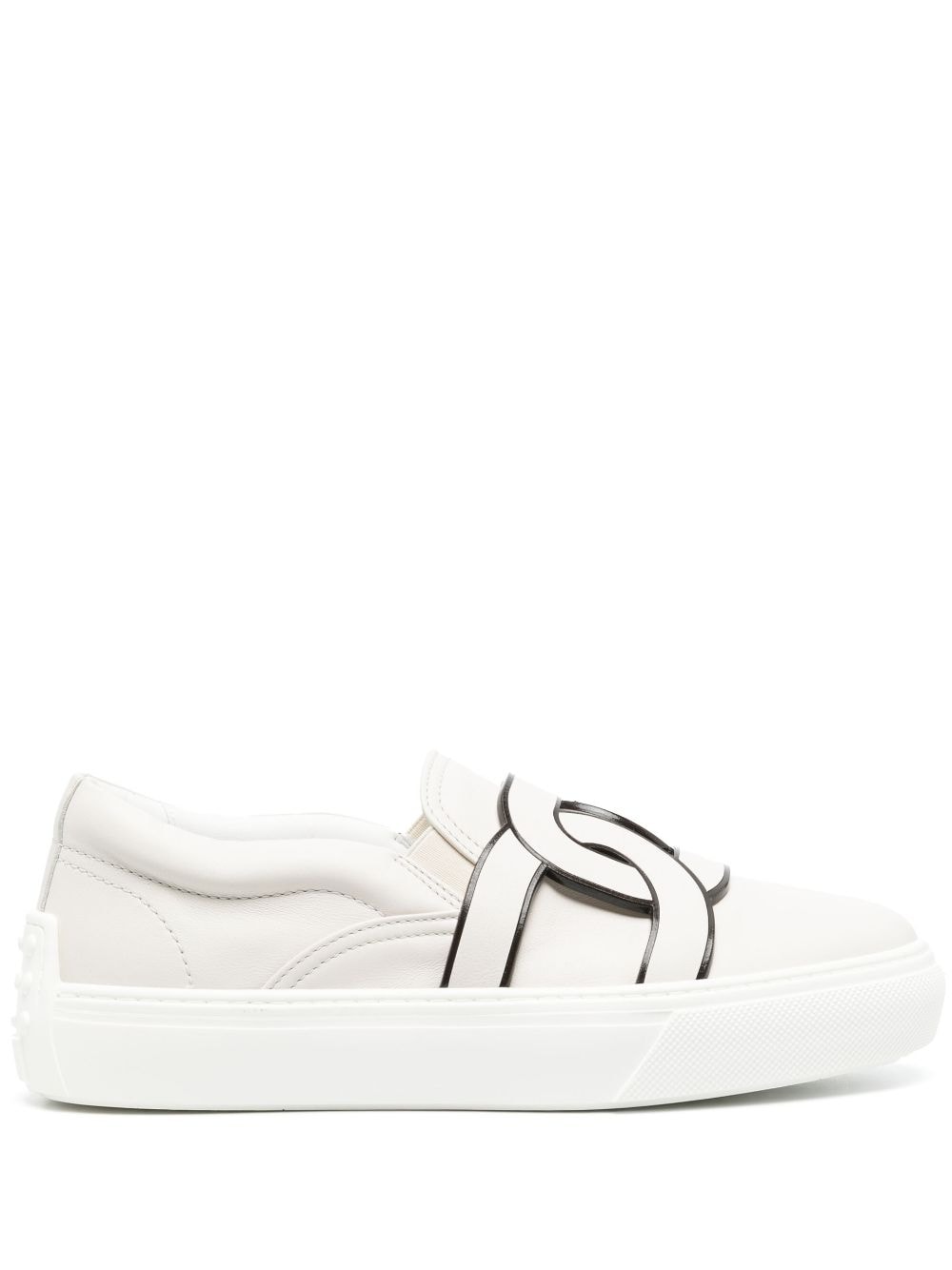 Tod's Kate Leather Slip-on Sneakers In Grey