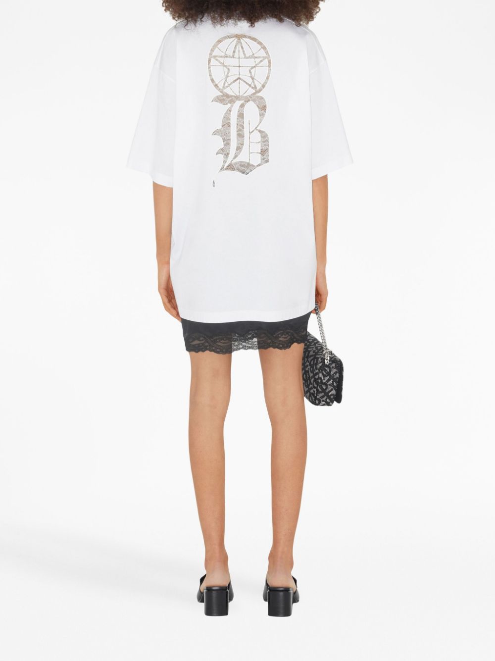 Burberry lace logo-detail cotton T-shirt Women