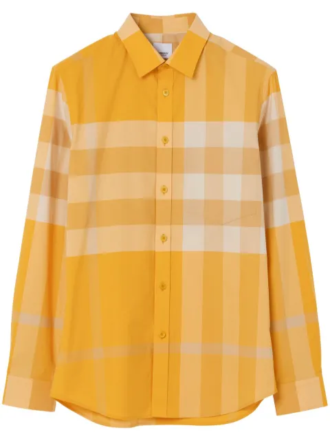 Burberry check print stretch-cotton shirt