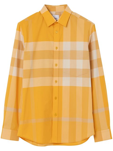 Burberry check print stretch-cotton shirt