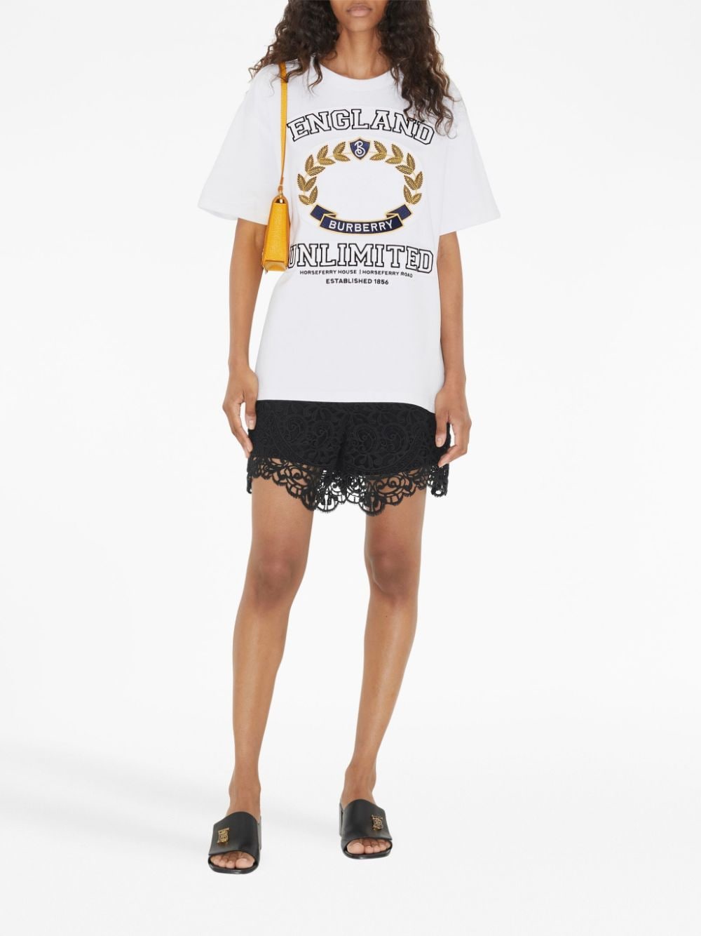 Burberry embroidered cotton T-shirt - Wit