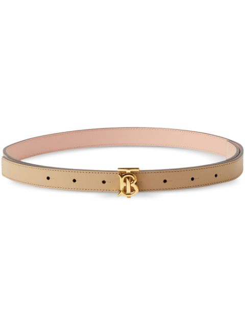 Burberry monogram-buckle reversible leather belt