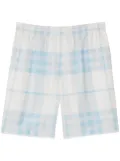 Burberry checked silk shorts - White
