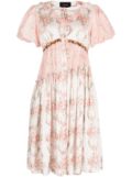 Simone Rocha floral-print midi dress - Pink