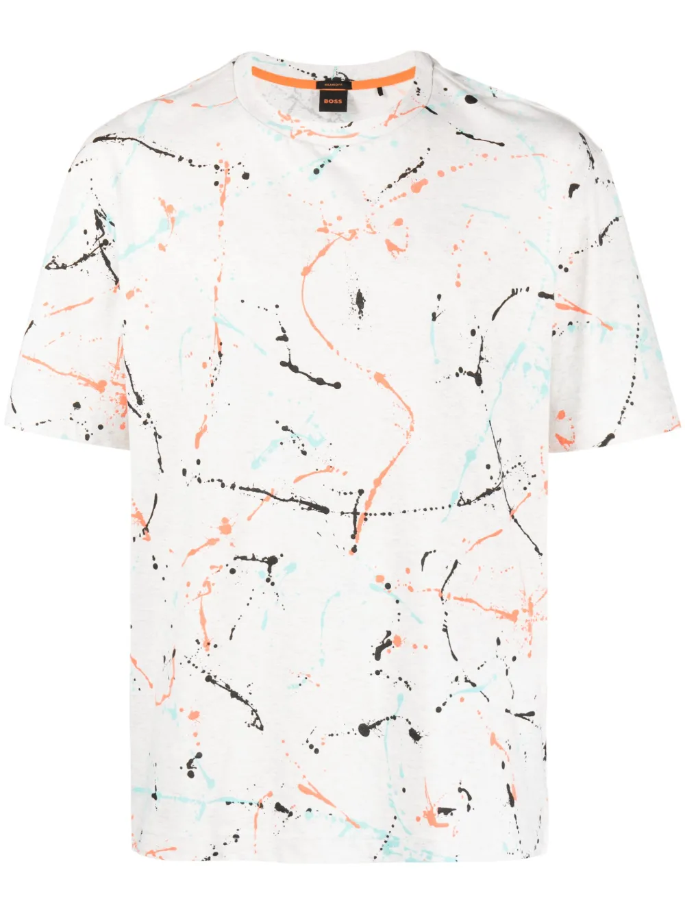BOSS paintsplatter Cotton Tshirt Farfetch