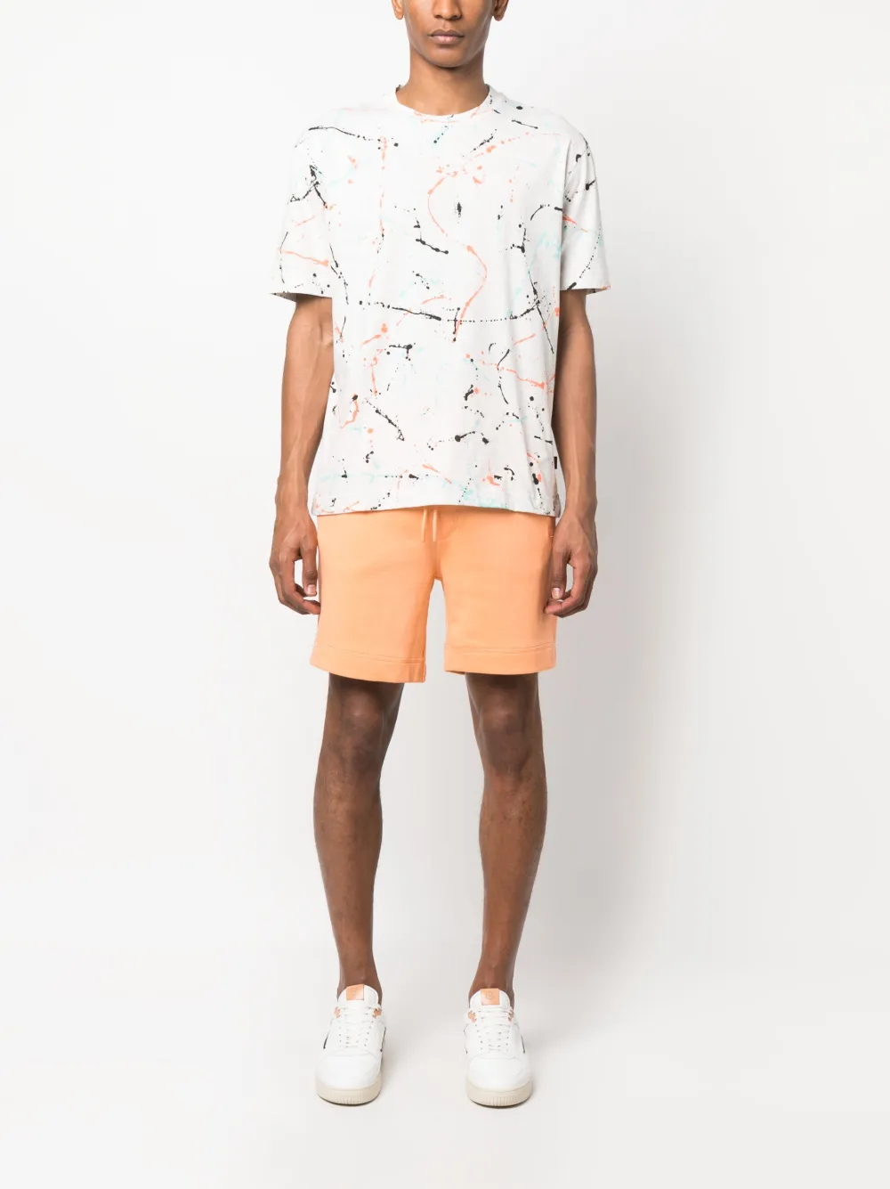 BOSS T-shirt met verfspatten - Wit