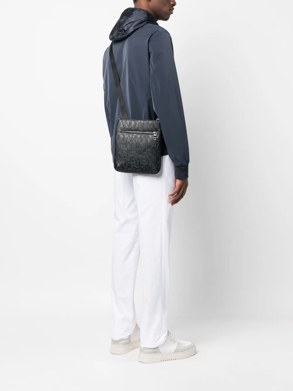Cheap Armani Exchange logo-embossed messenger bag Men