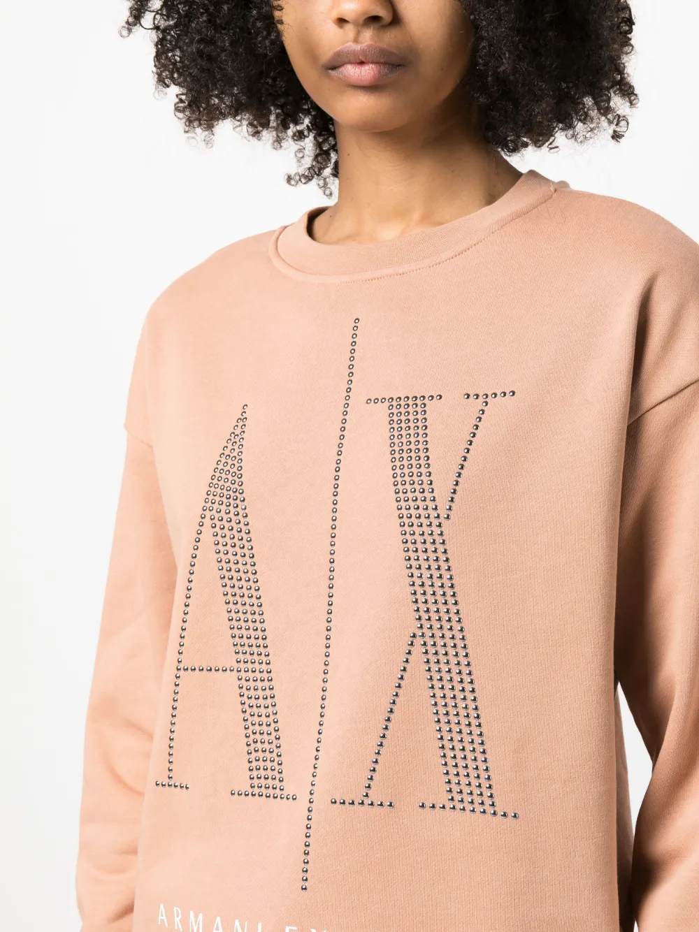 Armani Exchange rhinestonelogo Cotton Sweatshirt Farfetch