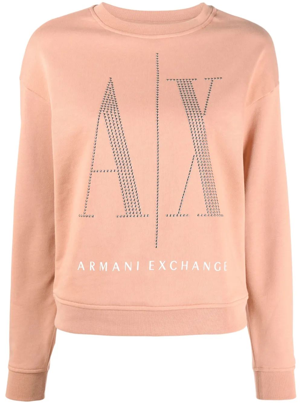 Armani Exchange rhinestonelogo Cotton Sweatshirt Farfetch