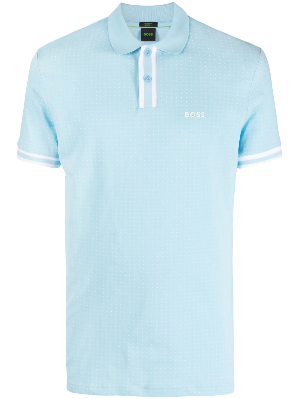 BOSS dot-print polo shirt – Blue