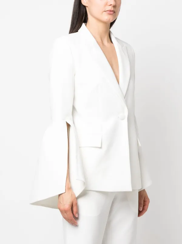 Prabal Gurung slit-sleeve single-breasted Blazer | White