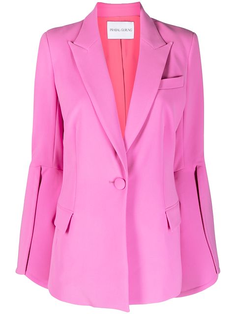 Prabal Gurung slit-sleeve single-breasted blazer