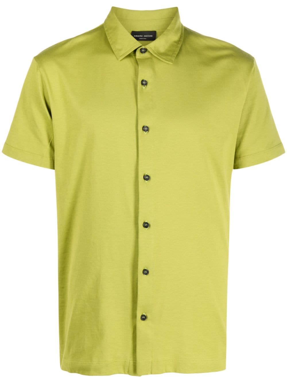Roberto Collina Short-sleeve Cotton Shirt In Grün