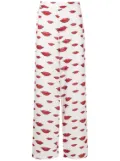 Amir Slama lips-motif straight trousers - White