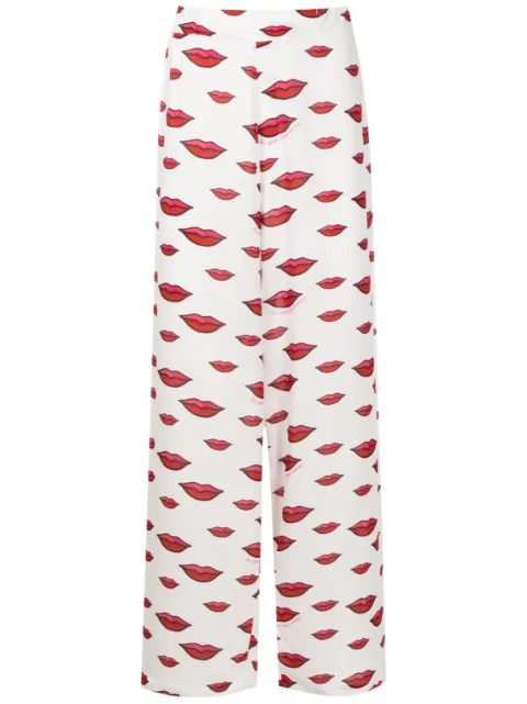 Amir Slama lips-motif straight trousers 