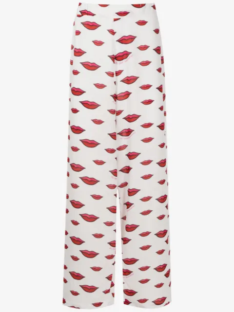 Amir Slama lips-motif straight trousers