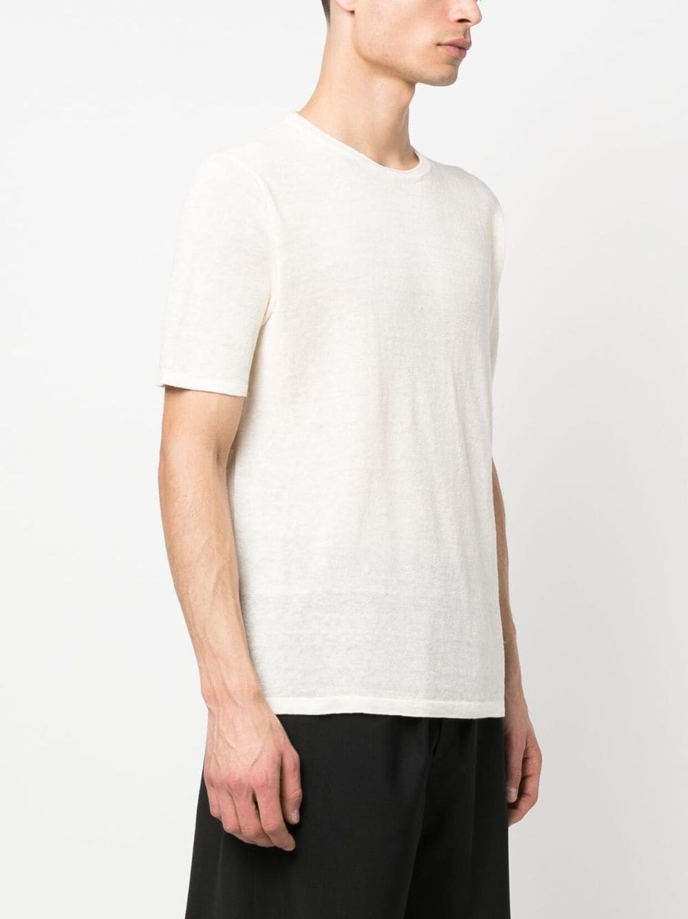 Shop Roberto Collina Linen Short-sleeved T-shirt In Nude