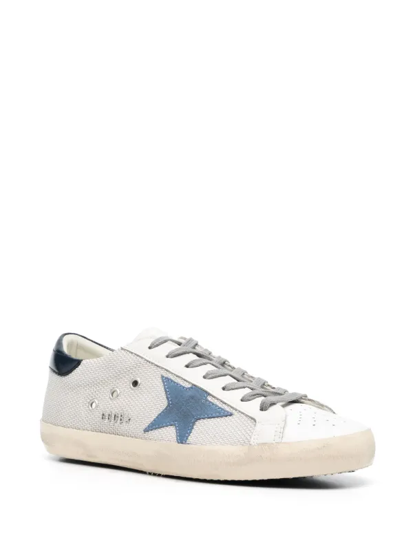 スニーカー GOLDEN GOOSE WHITE AND GREY LEATHER SUPER STAR SNEAKERS Golden Goose Super-Star Leather Sneakers | White | FARFETCH